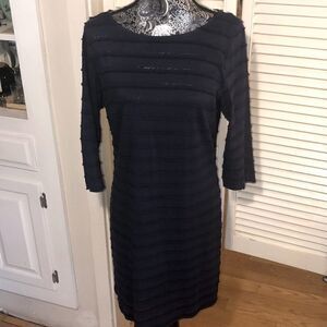Trina Turk Navy Fringe Dress 👗 and Adjustable Slip. Perfectly designed set. 8